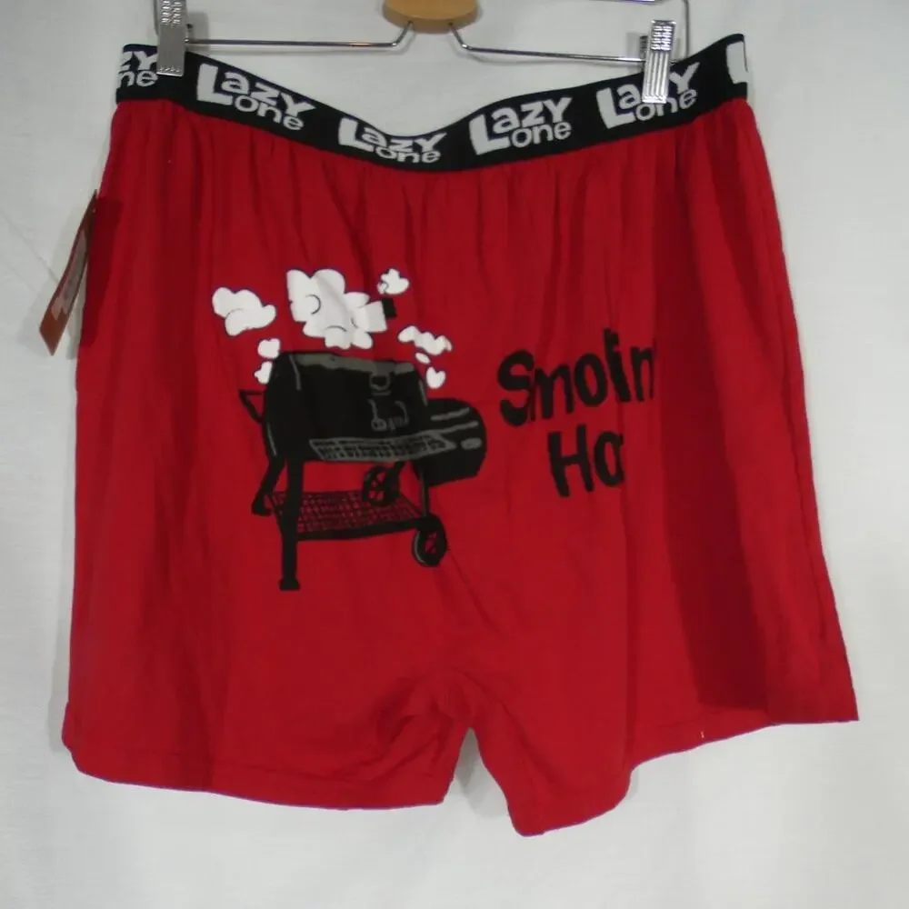 Lazy One Med's XL Smoking Hot Boxer Red Elastic Waist Casual Loungewear NWT